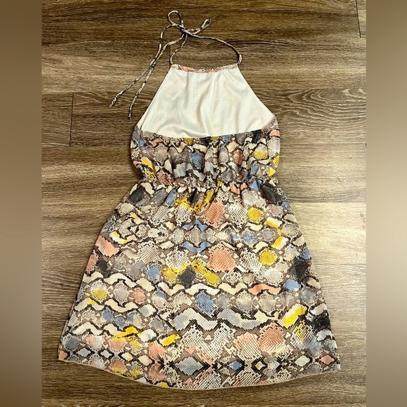 Chic Colorful Snake Print Halter Dress Size Medium - Picture 4 of 4